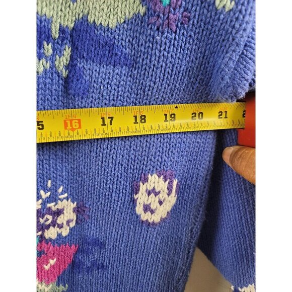 Vintage Point Of View Collection Floral Cardigan Sweater Women's Size M Acrylic - Picture 7 of 14